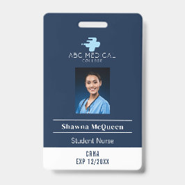 ZNS Student Nurty Practitioner Navy QR Code Foto Ausweis