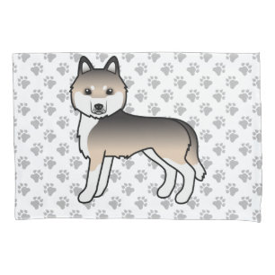 Zobelner Siberian Husky Süßer Hund & Pfoten Kissenbezug