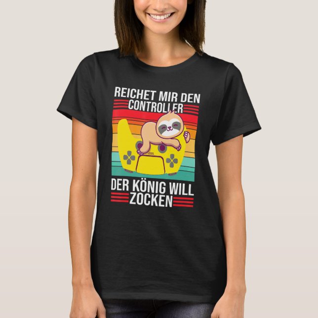Zocken Reichet Mir Den Controller König Ps5 Consol T-Shirt (Vorderseite)