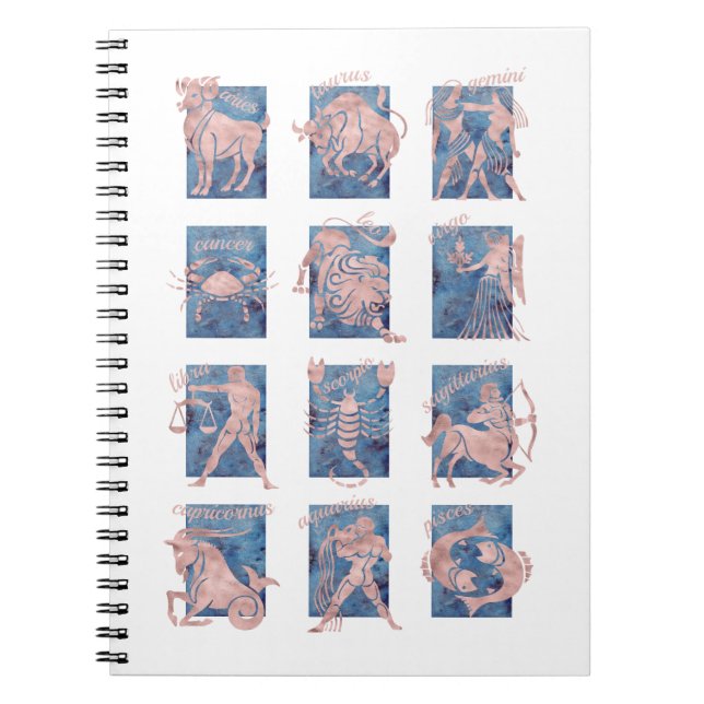 Zodiac 12 Star Signs Notebook Notizblock (Vorderseite)