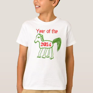 Zodiac 2014 Jahr des Niedlichen grünen Pferdes T-Shirt