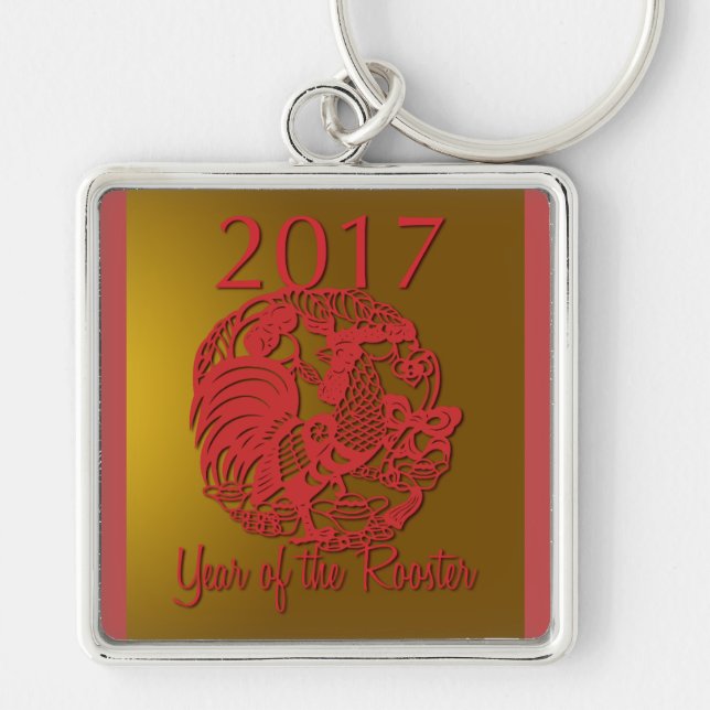 Zodiac 2017 Das Jahr des Rooster-Schlüsselanhänger Schlüsselanhänger (Vorne)