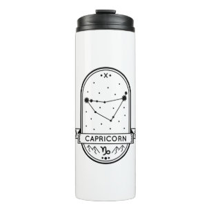 ZODIAC ABZEICHEN CONSTELLATION CAPRICORKE STROKE THERMOSBECHER