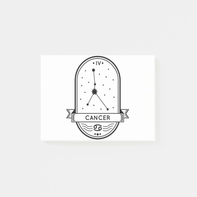 ZODIAC-ABZEICHEN-KONSTELLATIONSKREBS-STROKE POST-IT KLEBEZETTEL (Vorderseite)