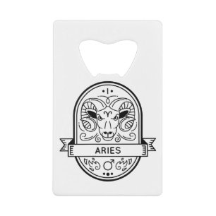 ZODIAC ABZEICHEN SYMBOL ARIES STROKE GELDBEUTEL FLASCHENÖFFNER