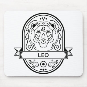 ZODIAC ABZEICHEN SYMBOL LEO STROKE MOUSEPAD