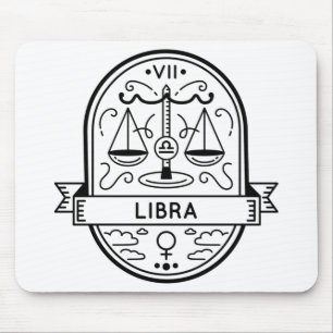 ZODIAC ABZEICHEN SYMBOL LIBRA STROKE MOUSEPAD