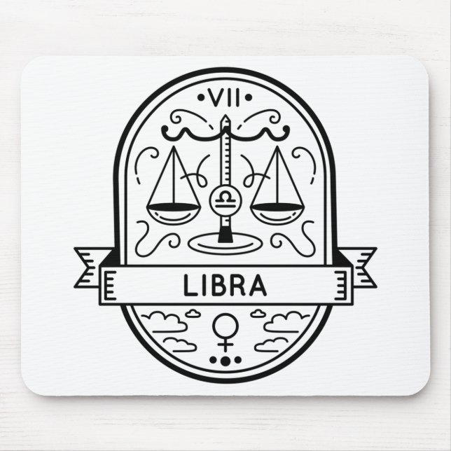 ZODIAC ABZEICHEN SYMBOL LIBRA STROKE MOUSEPAD (Vorne)
