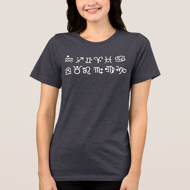 Zodiac Alle Zeichen Tri-Blend Shirt (Vorderseite)