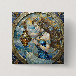 Zodiac - Aquarius Der Wasserträger Button