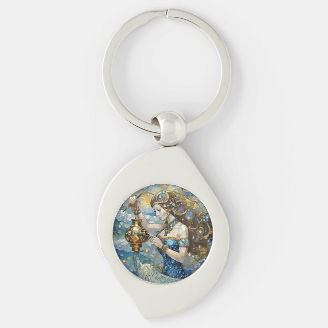 Zodiac - Aquarius Der Wasserträger Schlüsselanhänger (Vorderseite)