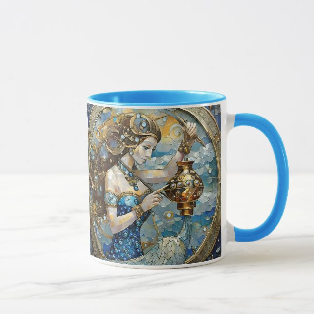 Zodiac - Aquarius Der Wasserträger Tasse (Rechts)