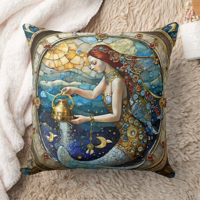 Zodiac - Aquarius Die Meerjungfrau Kissen (Decke)