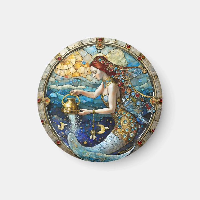 Zodiac - Aquarius Die Meerjungfrau Magnet (Vorne)