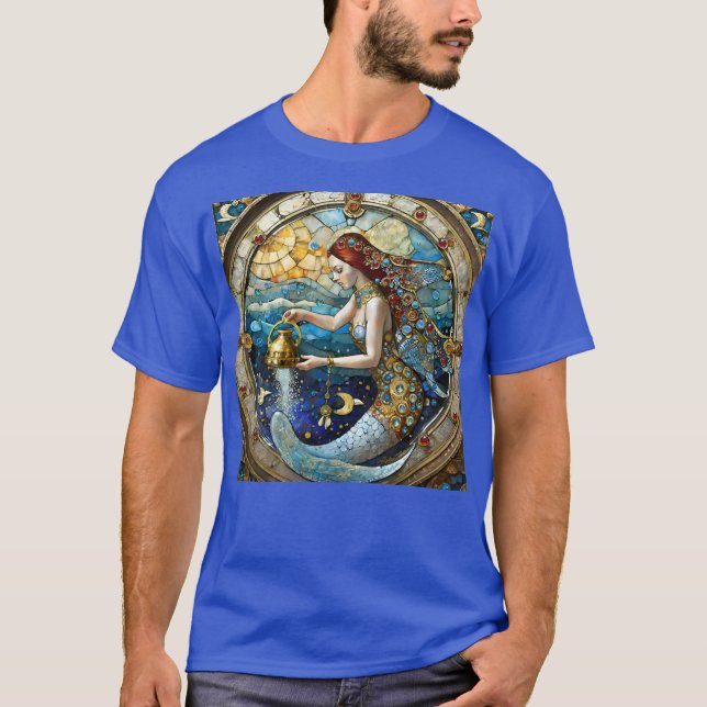 Zodiac - Aquarius Die Meerjungfrau T-Shirt (Vorderseite)