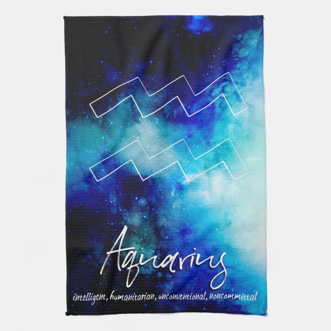Zodiac: Aquarius Geschirrtuch (Vertikal)