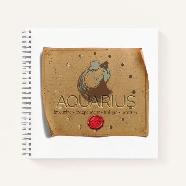 Zodiac - Aquarius - Journal Notizbuch (Vorderseite)