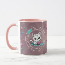 Zodiac Aquarius Niedlich Cat Wheel Planet Astrolog Tasse