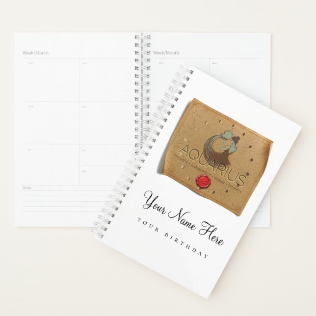 Zodiac - Aquarius - Personalized Day Planner Planer (Anzeige)
