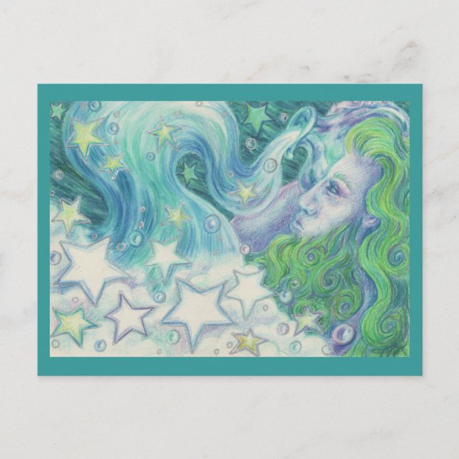 Zodiac Aquarius Postcard Postkarte (Vorderseite)