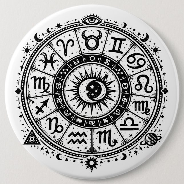 Zodiac Arcana — Die zwölf Zeichen von BurnsInHell Button (Vorderseite)