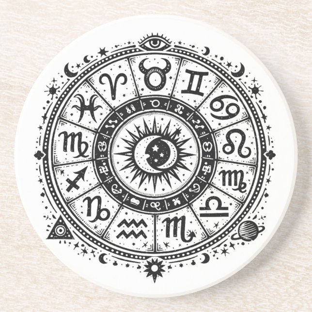 Zodiac Arcana — Die zwölf Zeichen von BurnsInHell Getränkeuntersetzer (Vorne)