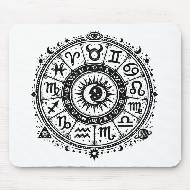 Zodiac Arcana — Die zwölf Zeichen von BurnsInHell Mousepad (Vorne)