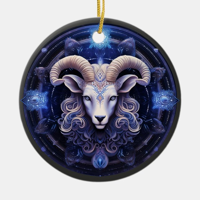 Zodiac Aries Astrologie Personnalisée Ornement (Devant)