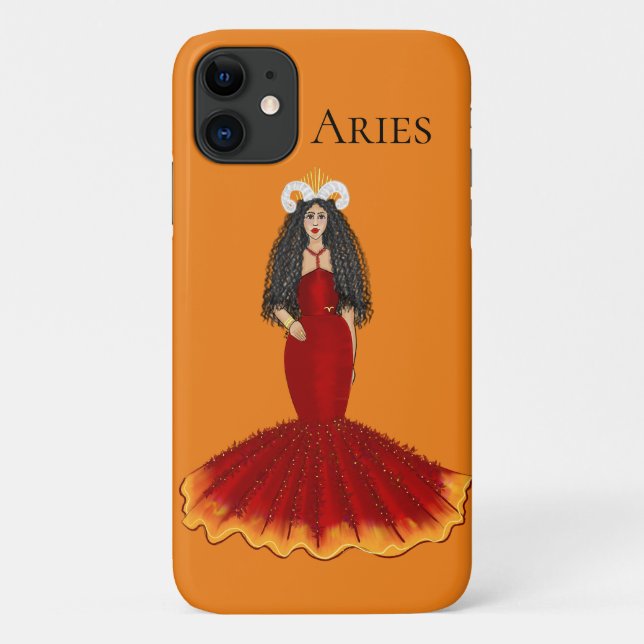 Zodiac Aries Goddess Custom Orange Case-Mate iPhone Hülle (Rückseite)