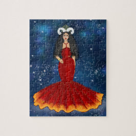 Zodiac aries Goddess in Blue Celestis