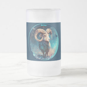 Zodiac Aries Ram "März 21 - 19. April" Mattglas Bierglas