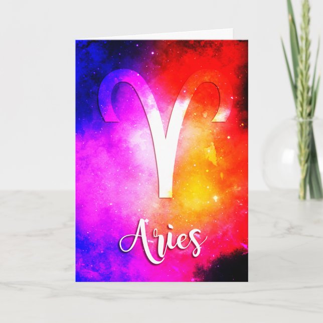 Zodiac: Aries Space Candy Birthday Card Karte (Vorderseite)