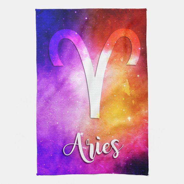 Zodiac: Aries Space Candy Geschirrtuch (Vertikal)