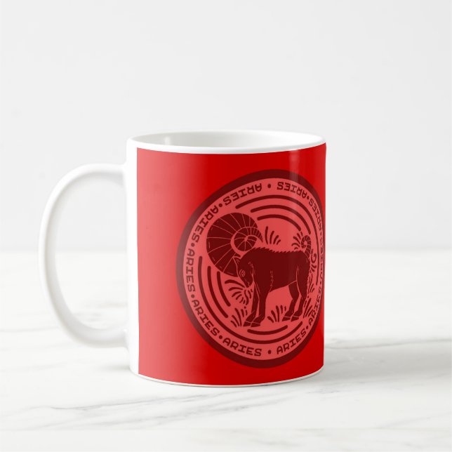 Zodiac Aries Symbol Coffee Tasse (Links)