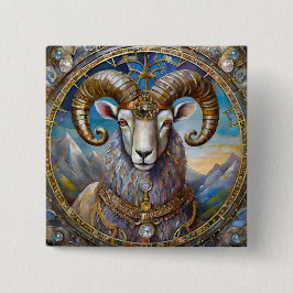 Zodiac - Aries the Ram Button