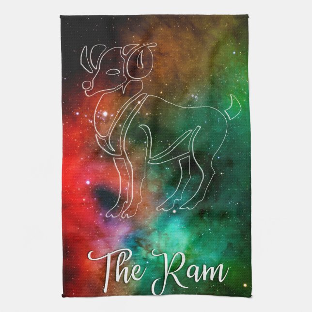 Zodiac : Aries 'The Ram' Geschirrtuch (Vertikal)