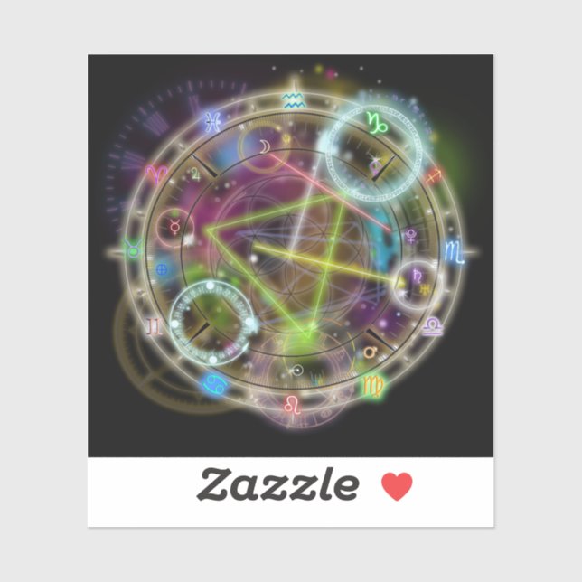 Zodiac Astrologie Chart Aufkleber (Blatt)