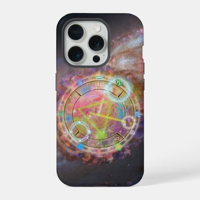 Zodiac Astrologie Chart iPhone 15 Pro Hülle (Rückseite)