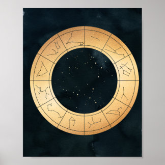 Zodiac, Astrologie, Poster Moon Sun Stars