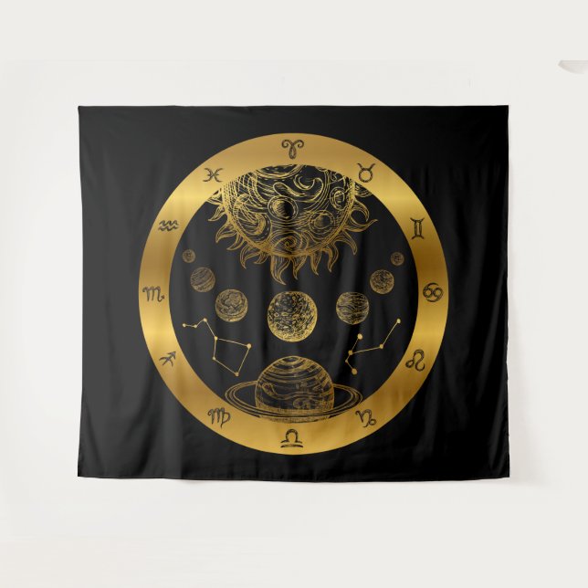 Zodiac Astrologie Wandteppich (Vorderseite (Horizontal))