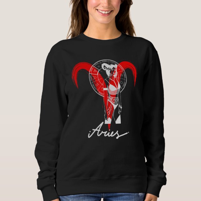 Zodiac Astrology Horoscope Gothic Aries Sweatshirt (Vorderseite)