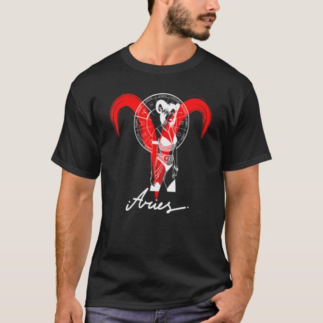 Zodiac Astrology Horoscope Gothic Aries T-Shirt (Vorderseite)