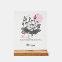 Zodiac Birth Flower Art Personalized Pisces Gift Acrylschild