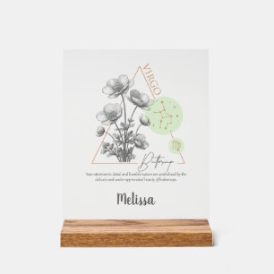 Zodiac Birth Flower Art Personalized Virgo Venin