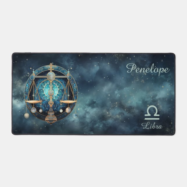 Zodiac Birth Sign Libra Astrolog Schreibtischunterlage (Vorderseite)