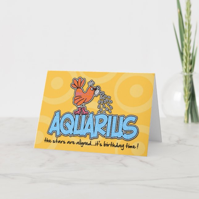 Zodiac Birthday - Aquarius Karte (Vorderseite)