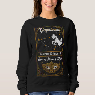Zodiac Birthday Astrologie Schild Capricorn Augen Sweatshirt