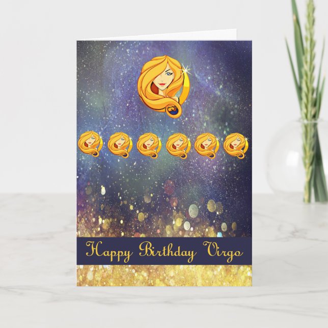 Zodiac Birthday Card für die Jungfrau Karte (Vorderseite)