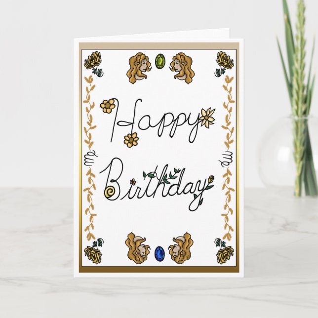 Zodiac Birthday Card Virgo Einladung (Vorderseite)