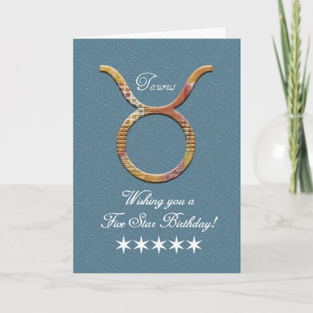 Zodiac Birthday-Taurus the Bull/5 Star Karte (Vorderseite)
